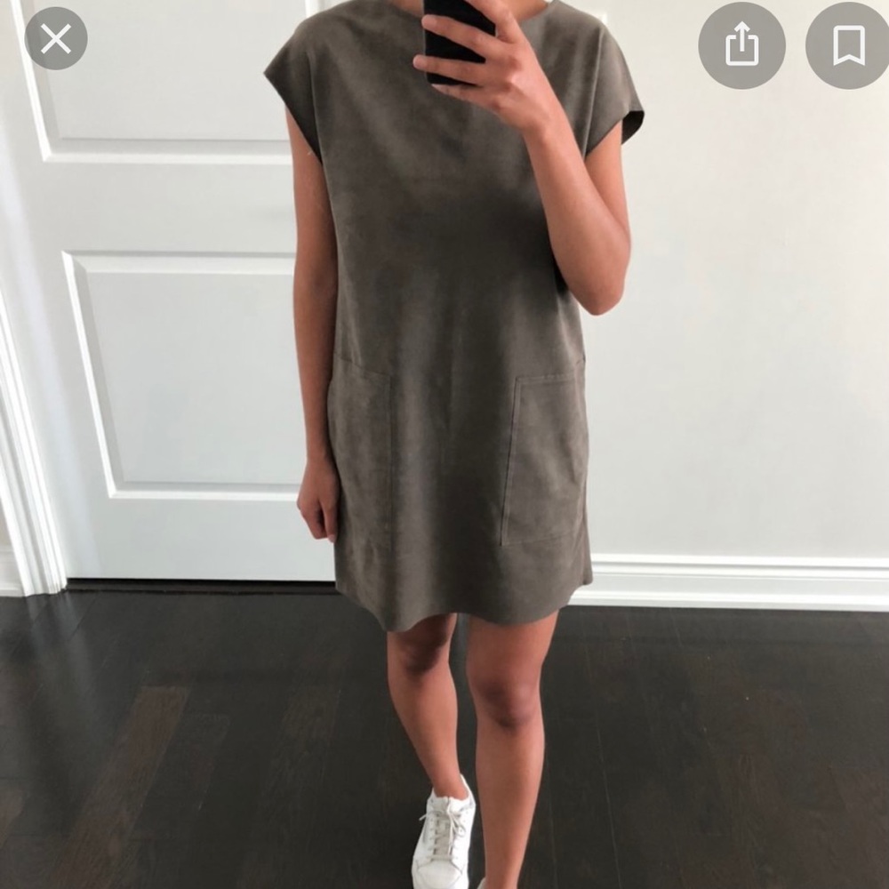 Wilfred free nori vegan suede dress -grey